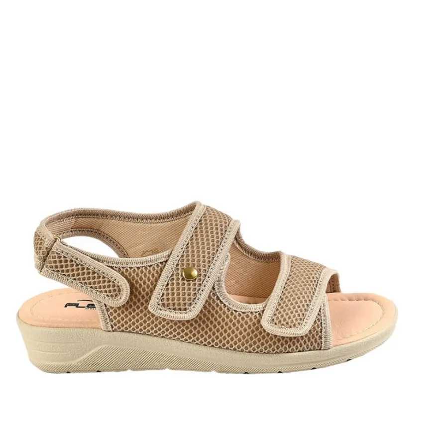 FLEX'IS Sandales Compensees Femme Flexi's Beige|Femme Chaussures Confort
