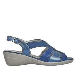 LADY CONFORT Sandales Compensees Femme Bleu Marine|Femme Chaussures Confort