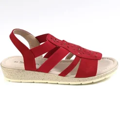 SCALINA Sandales Compensees Femme Rouge|Femme Chaussures Confort