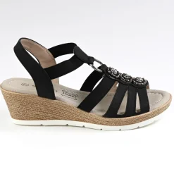 SCALINA Sandales Compensees Femme Noir|Femme Chaussures Confort