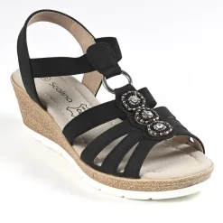 SCALINA Sandales Compensees Femme Noir|Femme Chaussures Confort