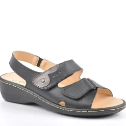 FLEX'IS Sandales Compensees Noir|Femme Chaussures Confort