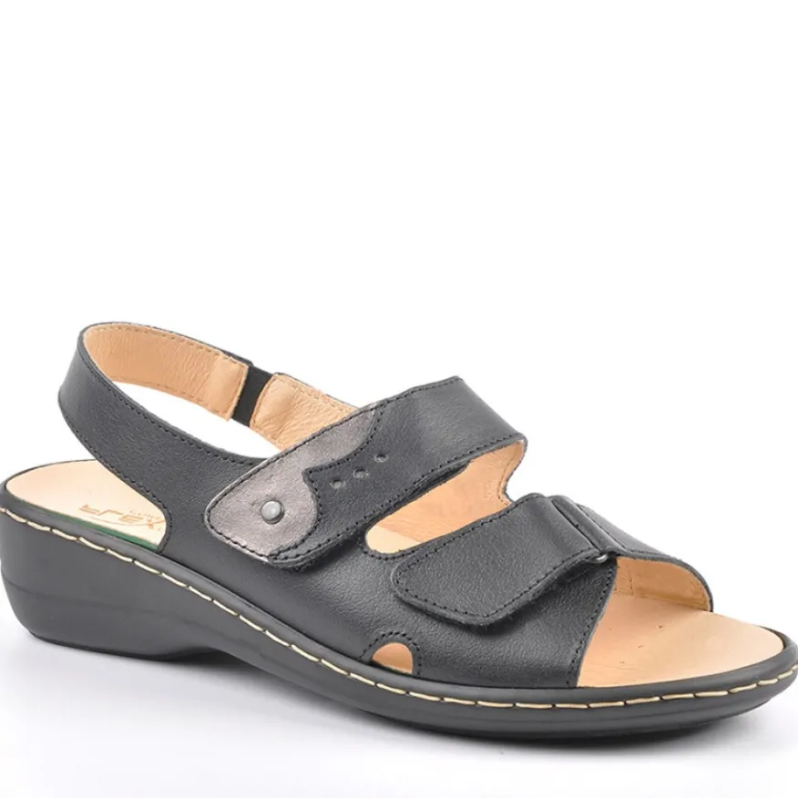 FLEX'IS Sandales Compensees Noir|Femme Chaussures Confort