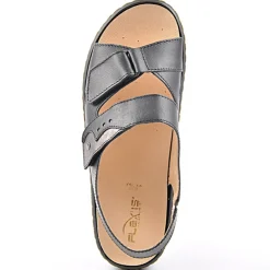 FLEX'IS Sandales Compensees Noir|Femme Chaussures Confort