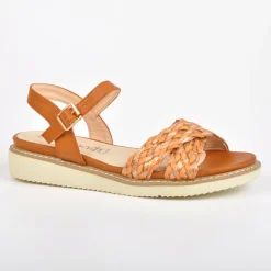 SCALINA Sandales Compensees Camel|Femme Chaussures Confort