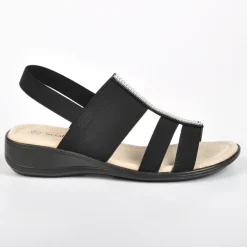 SCALINA Sandales Compensees Noir|Femme Chaussures Confort