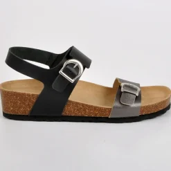 SCALINA Sandales Femme Compensees Noir|Femme Chaussures Confort