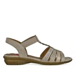 RELIFE Sandales Plates Avec Strass Beige|Femme Chaussures Confort