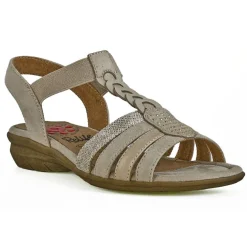 RELIFE Sandales Plates Avec Strass Beige|Femme Chaussures Confort