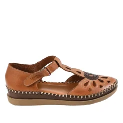 VENUS Sandales Plates Bicolores Camel|Femme Chaussures Confort