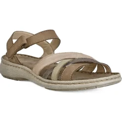 LADY CONFORT Sandales Plates Femme Marron |Femme Chaussures Confort