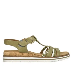 RELIFE Sandales Plates Femme Kaki|Femme Chaussures Confort