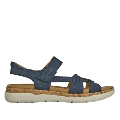 RELIFE Sandales Plates Semelles Interieures Amovibles Bleu Marine|Femme Chaussures Confort