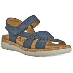 RELIFE Sandales Plates Semelles Interieures Amovibles Bleu Marine|Femme Chaussures Confort