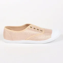 STREET LIFE Tennis Femme Dore En Toile |Femme Baskets, Sneakers